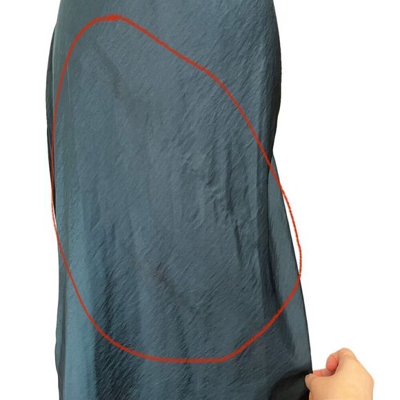 Universal Standard Diane Satin Bias Skirt Deep Sea US 6-8 Midi - Picture 9 of 9